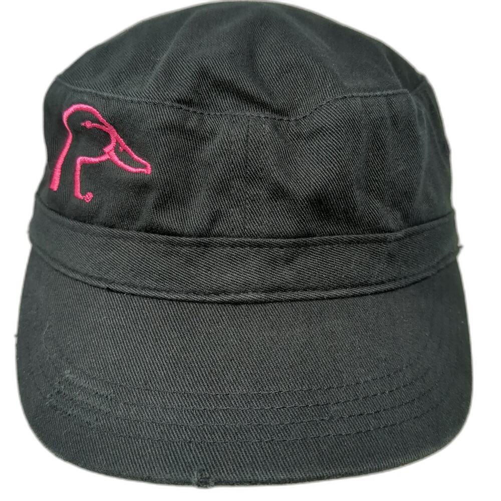 District Army Cap Black One Size Pink Ducks Unlimited Logo Strapback Cotton Hat